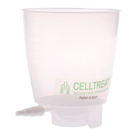 Celltreat Scientific Products CELLTREAT 1000mL PP Bottle Top Filter, Nylon Filter, 0.45m, 90mm, Non-Sterile, 12/PK 229736